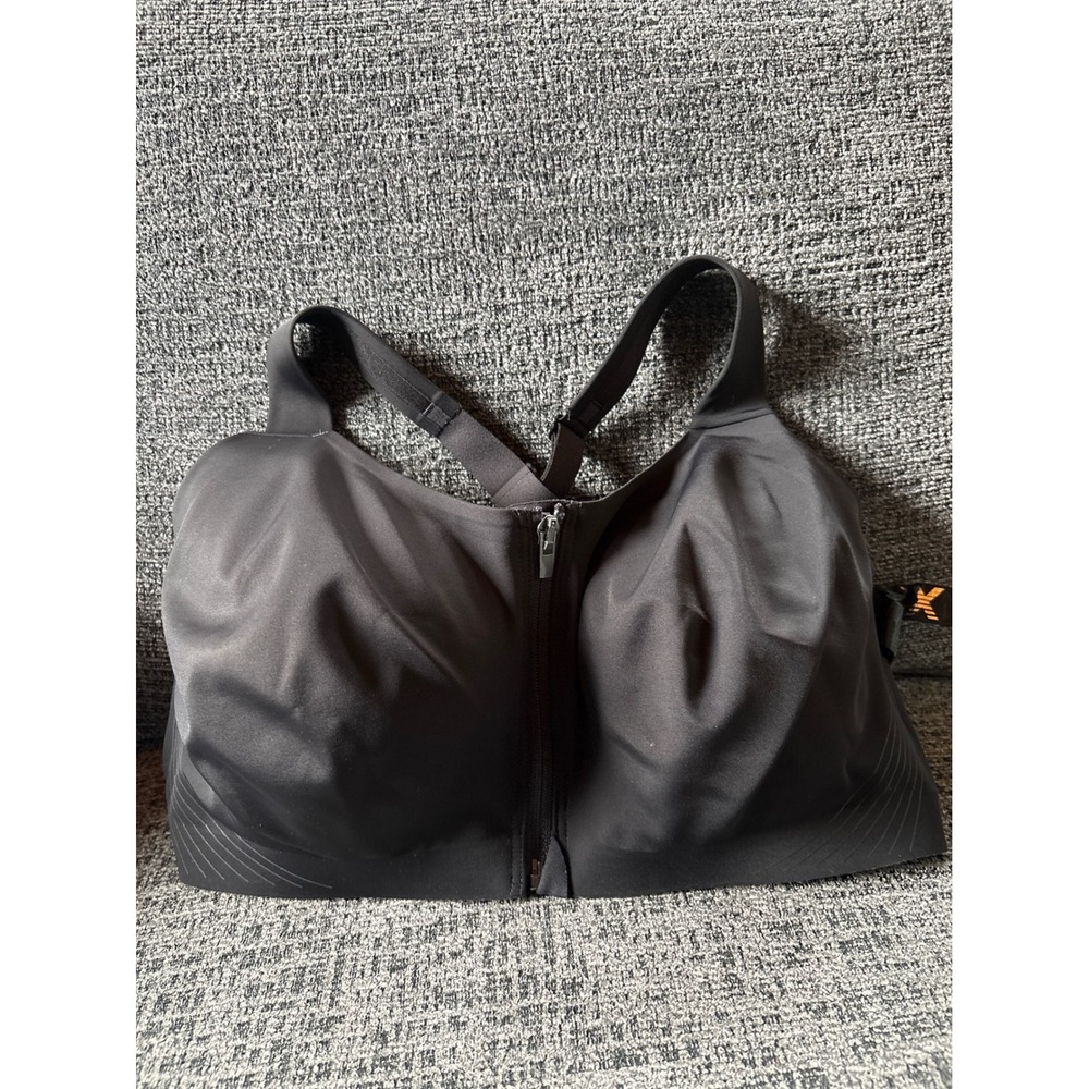 Victoria's Secret VSX Knockout Front Zip Sports Bra Black High Impact 11253305 - Picture 1 of 9
